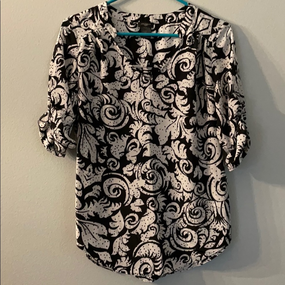 Black and white blouse